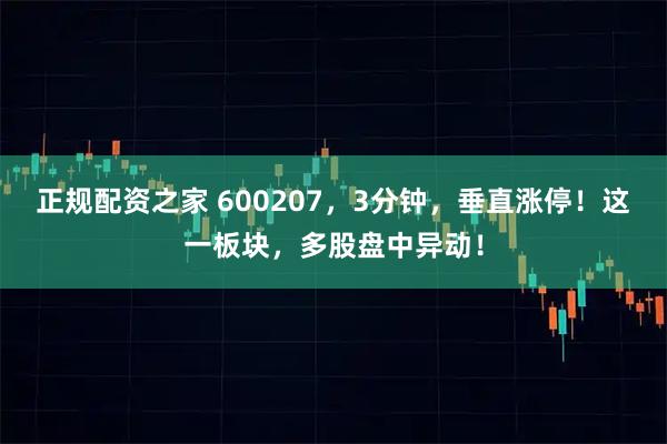 正规配资之家 600207，3分钟，垂直涨停！这一板块，多股盘中异动！